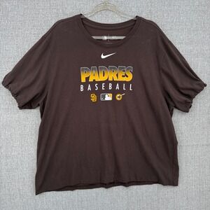 Nike Padres Baseball Dri-FIT T-Shirt MLB Graphic Tee Brown Men's Sz XXL‎